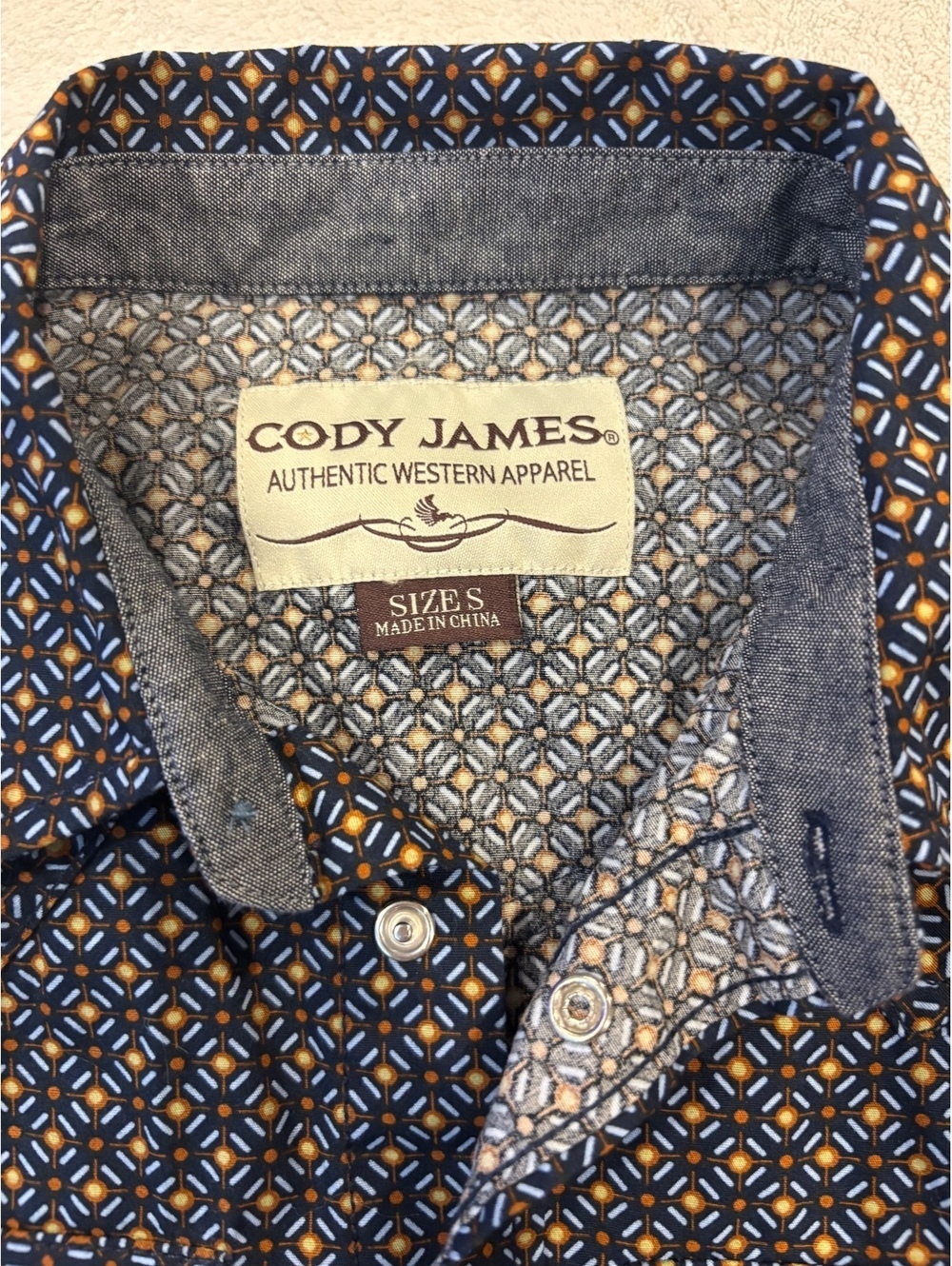 Cody James Boys Western Shirt Size S Long Sleeve Pearl Snap Cowboy concert rodeo - Picture 4 of 7